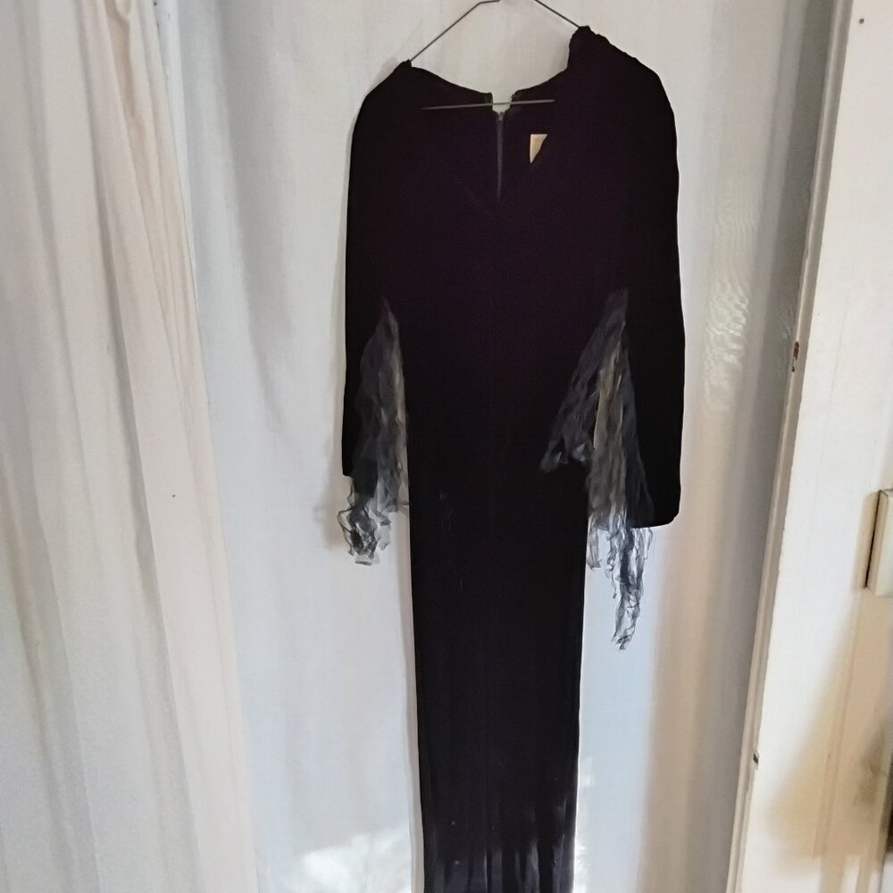 Black velvet dress--Morticia Addams costume